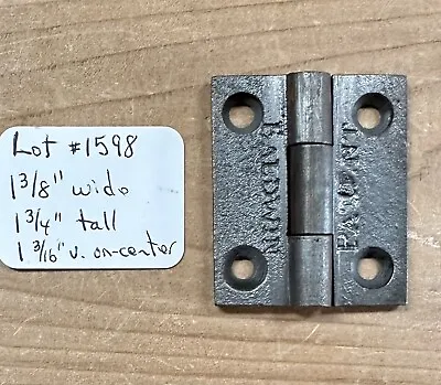 1598–Vintage Small Thick Cast Iron BALDWIN 1 ¾” Cupboard Cabinet Door Butt Hinge • $12.50