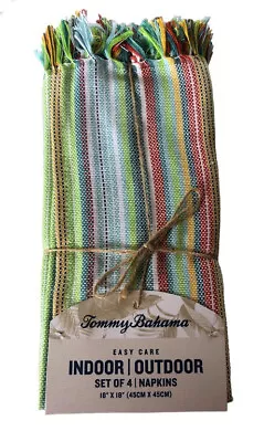 Tommy Bahama Tropical Fiesta Fringe Napkins Set Of 4 Beach Summer Indoor Outdoor • $25.50