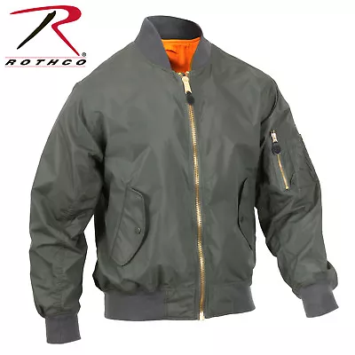 Rothco MA-1 Lightweight Flight Jacket/Bomber Nylon Black And Sage Green MA1 • $58.99