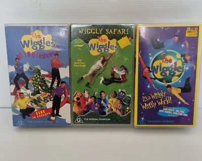 The Wiggles VHS ABC Bundle Video Tapes Wiggledance Wiggly Safari Wiggly World • $22