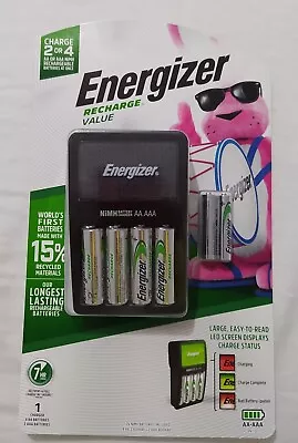 Energizer Rechargeable AA And AAA Battery Charger 4AA & 2AAA Batteries Included • $15.99