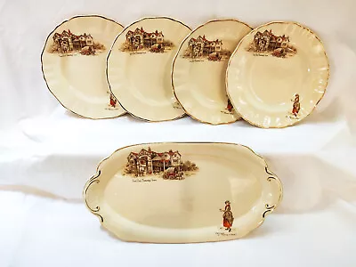 Vintage J&G Meakin Sunshine 4 Side Plates & 1 Sandwich Plate -The Old Tabard Inn • $35