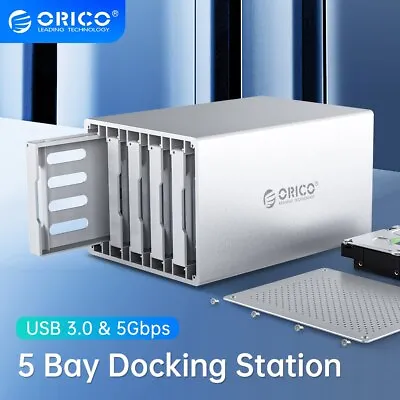 ORICO 5 Bay 3.5'' SATA To USB3.0 HDD Case 5Gbps HDD Docking Station Aluminum HDD • $139.99