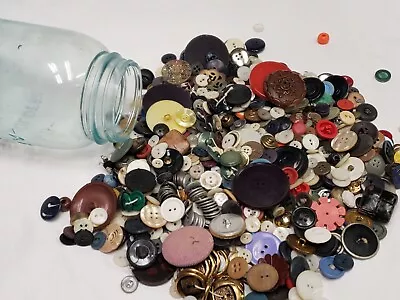 LOT Vintage Sewing Buttons 1930-1950s Estate Sale Find Craft Collectible 1.9 Lb • $8.99