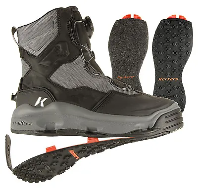 Size #11 Korkers Darkhorse Wading Fishing Boot Felt + Rubber Kling-on Soles • $209.99