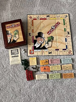 Monopoly Game Wooden Book Shelf Target 2005 Edition Wood Box • $22.99