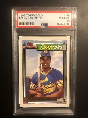 1992 Topps Gold #156 Manny Ramirez RC PSA 10 • $149.99