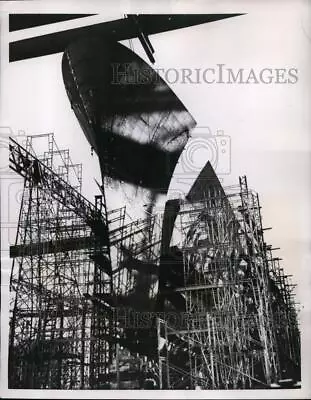 1956 Press Photo Quincy MA Bethlehem Steel Yards Builds A Navy Destroyer • $19.99