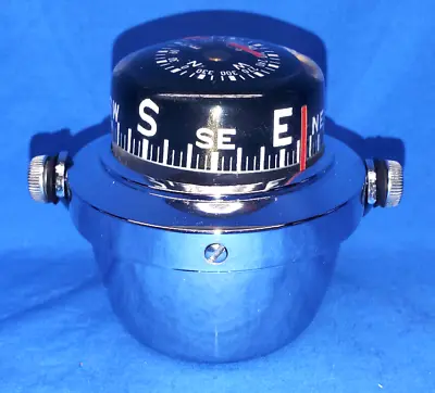 Vintage Accessory Aqua Meter Chrome Compass Hot Rat Rod GM Lowrider Bomb • $49.99