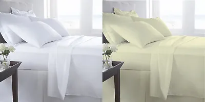 400 Thread Count Sateen Egyptian Cotton Fitted Sheet Or Pillow Pair • £13.99