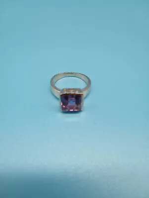 STERLING SILVER Amethyst Ring 3.9 Grams Size 5.0 • $9.99