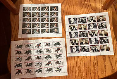 3MNH Stamp Sheets Pioneers Of Communication/Tennessee Williams/Antique Autos #21 • $17.09