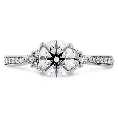 1.10 Ct Round Cut Real Moissanite Engagement Ring 925 Sterling Sliver Size 5.5 • $65