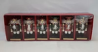 Pier One Wooden Nutcracker Place Card Holder Set Of 6  In Box 4.5  Tall • $24.95