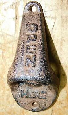 ANTIQUE Style Rustic Cast Iron OPEN HERE Wall Mounted Bottle Opener Soda Beer   • $5.99