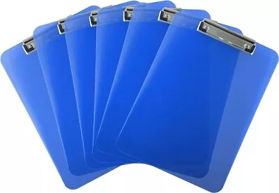 Blue Clipboard Paper Holder A4 Translucent Single Tough Plastic 1 X Clipboard • £4.99