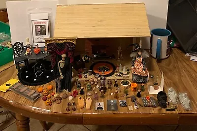 HUGE Dollhouse Miniature 1:12 Artisan LOT Halloween Witch Doll Rugs & Room Box • $60