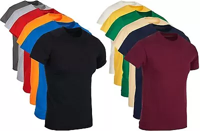 BILLIONHATS Mens Cotton Short Sleeve T-Shirts Bulk Crew Tees  Mixed Colors • $53.04