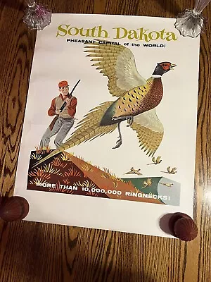 Vintage South Dakota Hunting Poster • $20