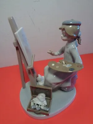 Lladro  Young Girl Painter  # 5363 Porcelain Figurine Made In Spain (7 By 5.5 ) • $150