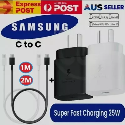 Genuine Samsung 25W Super Fast Wall Charger USB-C For S22+ S23 Ultra Z FOLD 4 3  • $21.99