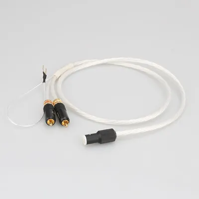 OCC Silver Plated Phono Tonearm Cable 5 Pin DIN To 2 RCA Hifi Audio Analog Cable • $112.50