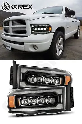 AlphaRex Black Nova LED Projector Headlights For 2002-2005 Dodge Ram 1500 Pickup • $1110