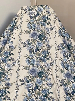 £49.99 • Buy Montgomery 'Chateau' Cornflower Blue Floral Cotton Satin Curtains  104 W X 84 L
