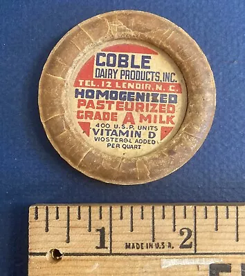 Vintage Milk Bottle Cap Lenoir NC Coble Dairy Products • $8.99