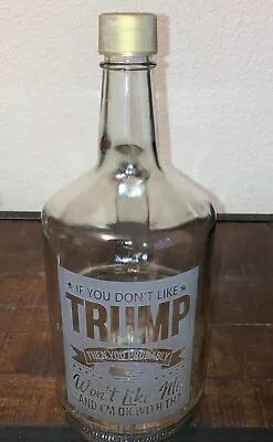 New Republican Trump Sandblast Etched Engraved 1.75 Liter Liquor Display Bottle • $14.89