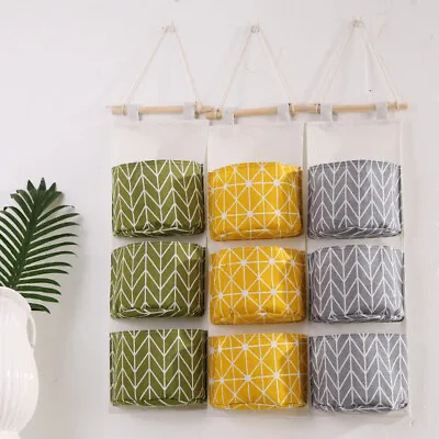 £4.15 • Buy Pockets Hanging Storage Bag Wall Pouch Cosmetic Toys Pouch Bag Organizer UKSTOCK