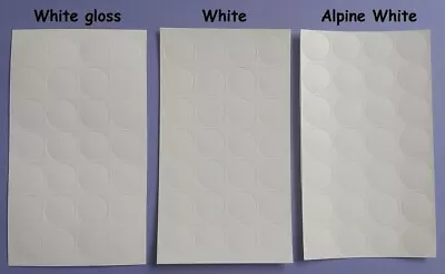 28 X Self Adhesive Furniture Stickers 20mm Screw Hole Cover Caps White Alpine • £3.99