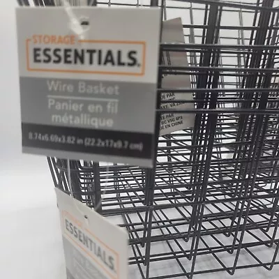 Wire Storage Baskets - Black - Metal Desk Organizer Kitchen Bin - 9 PACK • $14