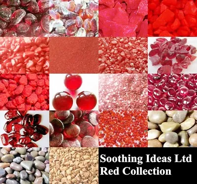 £15.99 • Buy Red Glass Pebbles Stones Quartz Mirror Sand Home Garden Wedding Craft Memorial