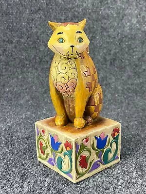 2003 Enesco Jim Shore Jasper Cat Sitting On Top Of Box Figurine Kitty Vintage • $10.59