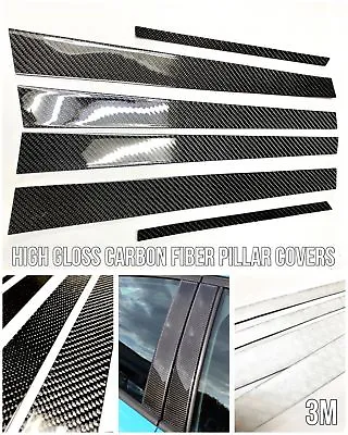 Pillar Panel Cover 6pcs GLOSS REAL CARBON Fits 96-02 W210 E55 E320 E430 • $133