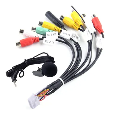 20-Pin Car Stereo Radio Aux-in RCA Output Plug Adapter Cable + Microphone Kit • $10.69