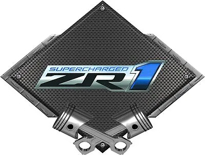 Black Diamond Cross Pistons C6 ZR1 Supercharged Metal Sign Wall Art 25x19 • $74.95