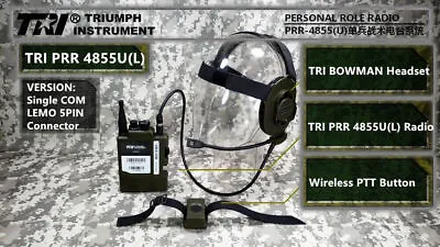 TRI PRR H4855U(L) Single Com LEMO Connector RADIO UK ARMY SELEX PRC 343 152 148 • $243.66