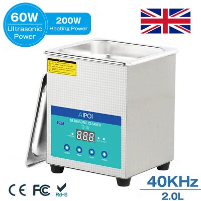 Ultrasonic Cleaner 2L Ultra Sonic Cleaning Wash Bath Tank Timer • £75.23