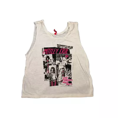 Motley Crue Vest Top Size 14 White Live Tonight Sold Out Heavy Metal Glam Rock • $18.64