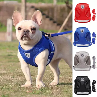 Dog Harness Puppy Pet Jacket Soft Mesh Breathable Adjustable Vest Reflective UK • £6.09