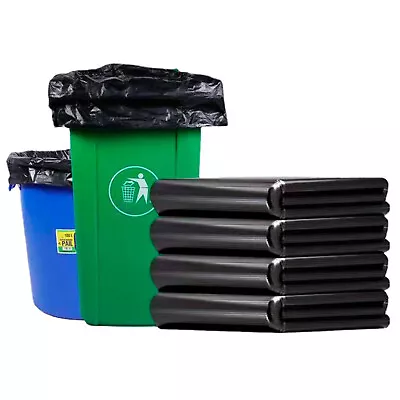 50Pcs Bin Bags Black Heavy Duty Wheelie Refuse Sacks Strong Liners Rubbish Bags • $93.35