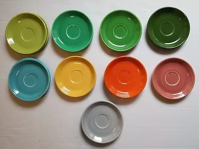 Vintage Fiesta Fiestaware  6  Saucer Chartreuse Gray Red Green Turquoise Yellow • $9.99