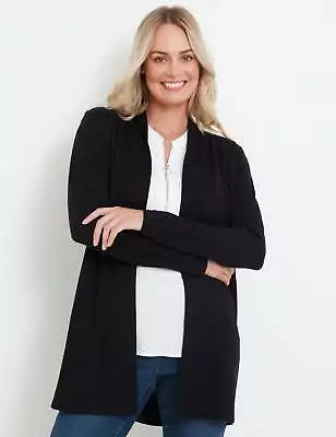 RIVERS - Womens Jumper - Long Winter Cardigan Cardi Black Sweater - Edge To Edge • $21.29