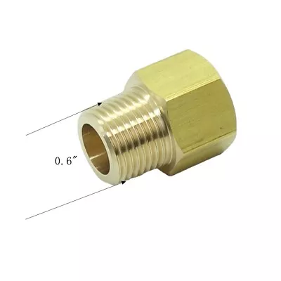 Brass Pipe Fitting M16 X 1.5 Female Metric To 3/8  NPT Male Gauge Adapter • $10.99