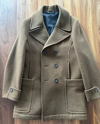 SEH Kelly Tobacoo Brown Heavy Melton Wool Pea Coat Men • $500