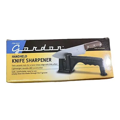 Gordon Knife Sharpener Hand Held V Groove Twin Ceramic Rods ~ With Box • $15