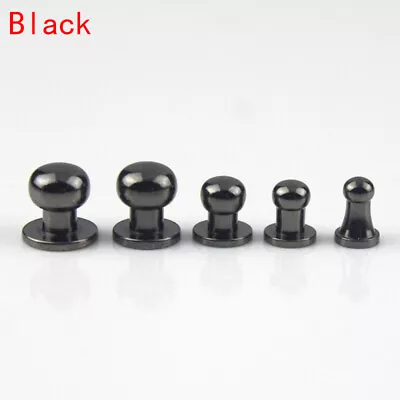£3.32 • Buy 10 Sets Round Head Brass Stud Spots Screw Back Leather Bag Screw Nail Rivet