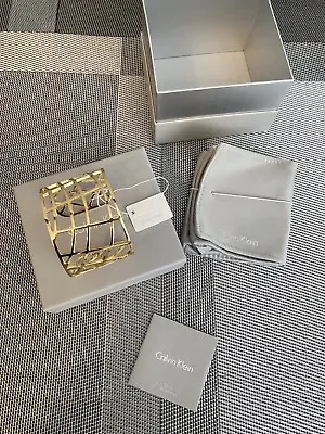 £55 • Buy Calvin Klein Gold Hollow Bangle Bracelet Cuff B-Gle Open Drawer Women’s Boxed